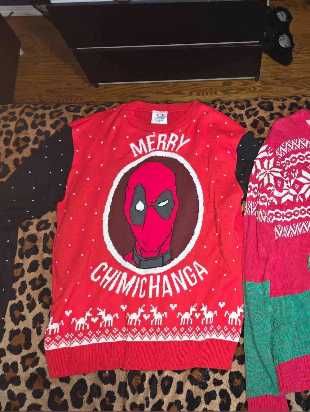 Deadpool 'Chimichanga' & T-Rex Christmas Sweaters